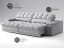Ver imagem 5 de Sofá com Porta Copos e Carregador Usb Ret Rec Luke 2,50m Linho Soft Prata - Netsofas