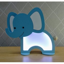 Nova Luminária Infantil Elefante - LB 03 - Bateria 9V - 5