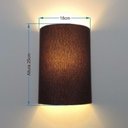Ver imagem 3 de Arandela Meia Cana Retro Md-2003 Cúpula em Tecido 25-18x10cm Café - Bivolt