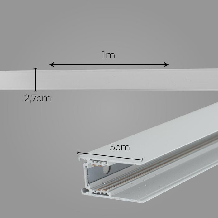 Trilho Sobrepor Mag Branco 1 Metro Gaya 3017 Trilho Mag Sobrepor 1 Metro Branco - 2