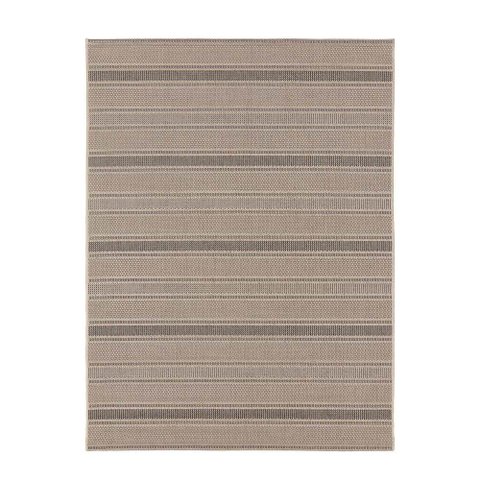 Tapete para Sala Sisal Eco-Nature Riscas 77 Bege-Chumbo 1,50X2,00M - J Serrano