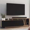 Ver imagem 2 de Rack Bancada para Tv 50 Pol 2 Portas B91 Montana Preto Novam