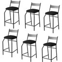 Ver imagem 1 de Kit 6 Banquetas Gourmet Para Bancada Ou Cozinha Ibiza Preto