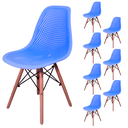 Ver imagem 1 de Kit 8 Cadeiras Charles Eames Eifell 130 Furadinha:Azul Bebe
