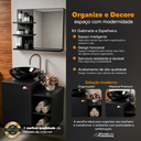 Ver imagem 2 de Gabinete Suspenso Banheiro com Cuba e Espelho Íbis Preto Puxador Rose Gold