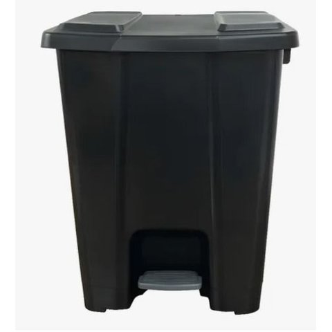 Lixeira Quadrada de Pedal 60 Lts. Preta Jsn