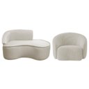 Ver imagem 2 de Kit Divã Recamier Orgânico Marrocos 150cm Lado Direito e 1 Poltronas Amore Linho
