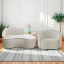 Ver imagem 1 de Kit Divã Recamier Orgânico Marrocos 150cm Lado Direito e 1 Poltronas Amore Linho