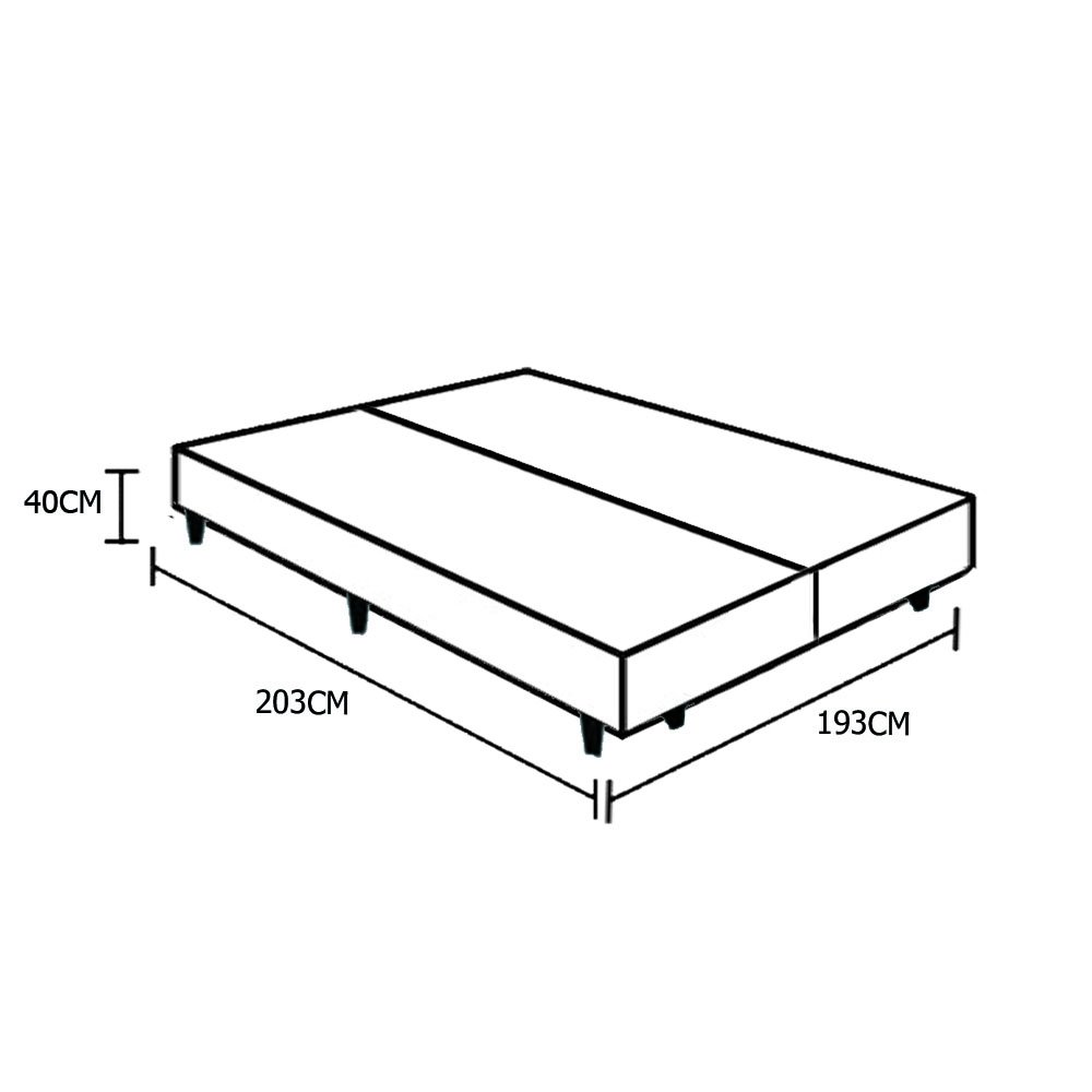 Cama Box Blindado King Bipartido Acolchoes Sintético Bege 40x193x203 