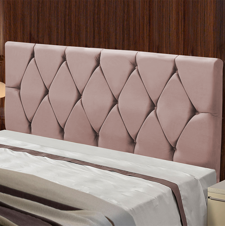 Cabeceira Estofada Rubi 160 cm Para Cama Box Quarto Casal Queen Size Liga E-commerce Veludo Rose - 3