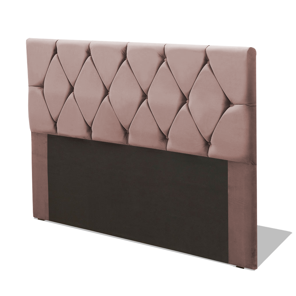 Cabeceira Estofada Rubi 160 cm Para Cama Box Quarto Casal Queen Size Liga E-commerce Veludo Rose - 1