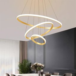 Lustre Pendente 3 em 1 Arco Aneis Led Infinito Perfil Luminaria Ajustavel Regulavel Iluminaçao Ambie - 11