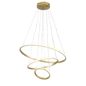 Lustre Pendente 3 em 1 Arco Aneis Led Infinito Perfil Luminaria Ajustavel Regulavel Iluminaçao Ambie