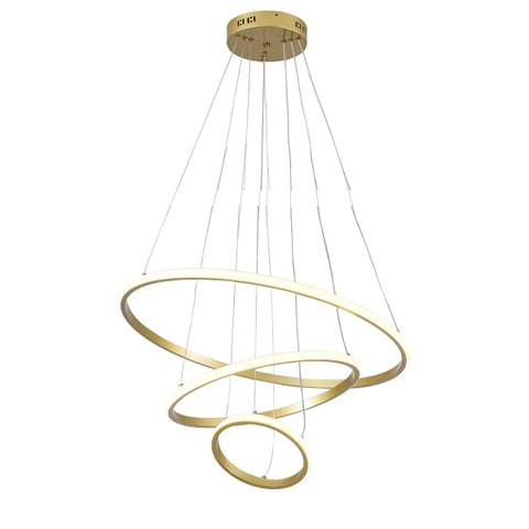 Lustre Pendente 3 em 1 Arco Aneis Led Infinito Perfil Luminaria Ajustavel Regulavel Iluminaçao Ambie