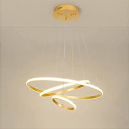 Lustre Pendente 3 em 1 Arco Aneis Led Infinito Perfil Luminaria Ajustavel Regulavel Iluminaçao Ambie - 2