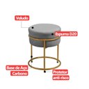 Ver imagem 6 de Puff Redondo Argola Levi Veludo Cinza Base em Aço Dourado