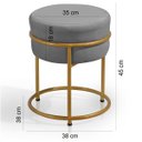 Ver imagem 6 de Puff Redondo Argola Levi Veludo Cinza Base em Aço Dourado