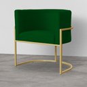 Ver imagem 1 de Poltrona Decorativa Estofada Base de Ferro Sala Luana Suede Verde - LM DECOR
