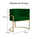 Ver imagem 4 de Poltrona Decorativa Estofada Base de Ferro Sala Luana Suede Verde - LM DECOR
