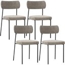 Ver imagem 1 de Kit 04 Cadeiras Estofadas para Sala de Jantar Melina L02 Bouclê Bege - Lyam Decor