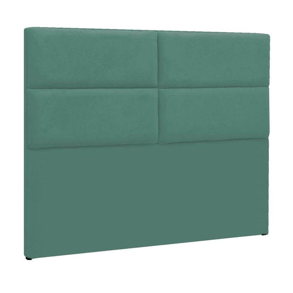 Cabeceira Casal Berlim P04 140 Cm Suede Turquesa Tca 946 - 1