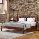 Ver imagem 1 de Cama De Casal Grande Com Cabeceira Quarto Adulto Madeira Maciça Pinus Torneada Retrô Marrom Café