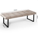 Ver imagem 5 de Cabeceira Box Casal Estofada 1,40 e Recamier Banco Dacar Bege