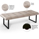 Ver imagem 4 de Cabeceira Box Casal Estofada 1,40 e Recamier Banco Dacar Bege