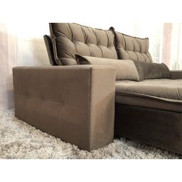 Sofá Retrátil Reclinável 2,30 m Marrom 507 Eliana - 8