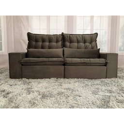 Sofá Retrátil Reclinável 2,30 m Marrom 507 Eliana - 10