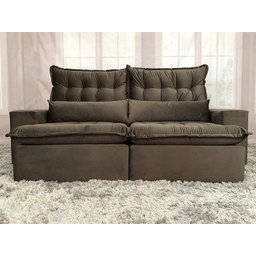 Sofá Retrátil Reclinável 2,30 m Marrom 507 Eliana - 9