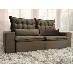 Sofá Retrátil Reclinável 2,30 m Marrom 507 Eliana - 5