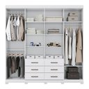 Ver imagem 3 de Guarda Roupa Casal Liverpool 8.6 8 Portas 6 Gavetas Branco com Espelho e Pés - Santos Andirá