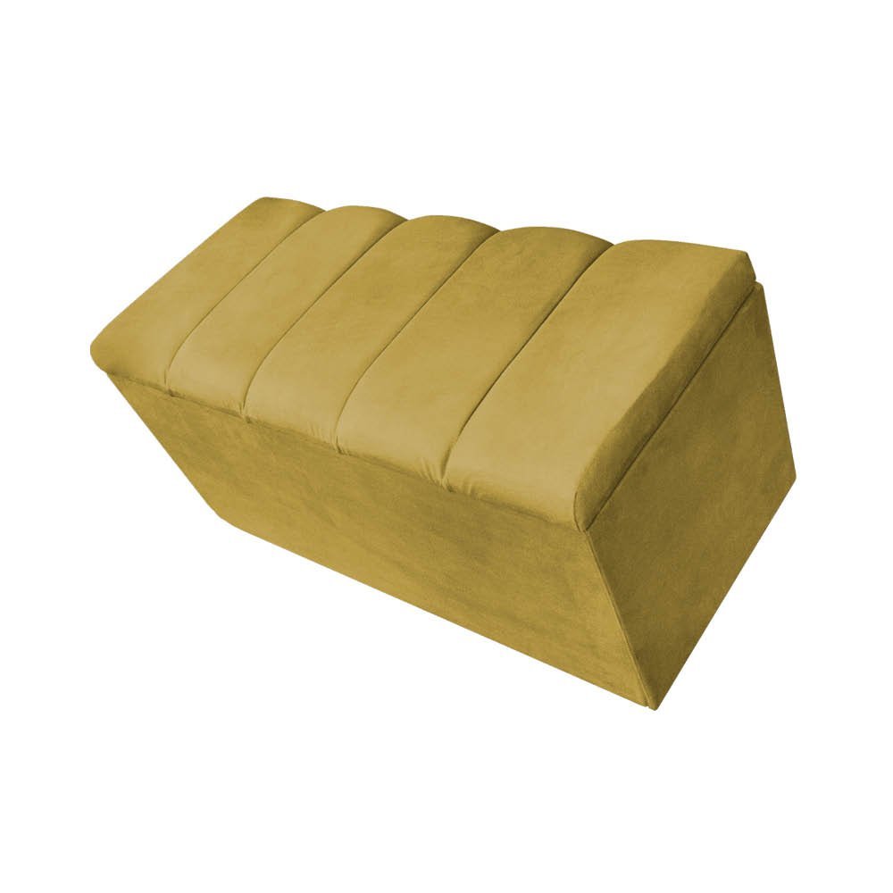 Calçadeira Estofada Sevilha P02 90 cm Solteiro Suede Amarelo - ADJ Decor - 2