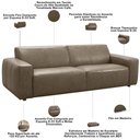Ver imagem 5 de Sofá 2 Lugares para Sala Living 190cm Benassi L06 Couro Marrom Café - Lyam Decor