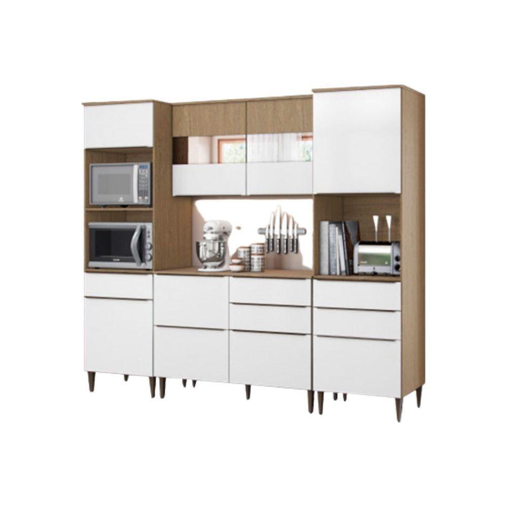 Cozinha Compacta Balcão Tampo Paneleiro Armário - 1