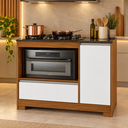 Ver imagem 1 de Balcão para Cooktop 5 Bocas com Espaço para Forno Freijó/Branco - Notável Móveis