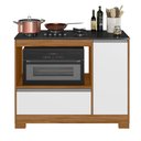 Ver imagem 2 de Balcão Cooktop 5 Bocas 110cm 1 Porta 1 Gavetão Freijó/Branco - Notável Móveis