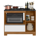 Ver imagem 4 de Balcão para Cooktop 5 Bocas com Espaço para Forno Freijó/Branco - Notável Móveis