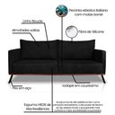 Ver imagem 5 de Sofá Living 2 Lugares com Pés de Ferro Almofadas Soltas 160cm Saiph Bouclê Preto