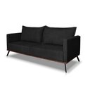 Ver imagem 3 de Sofá Living 2 Lugares com Pés de Ferro Almofadas Soltas 160cm Saiph Bouclê Preto
