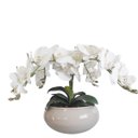 Ver imagem 1 de Arranjo de Mesa 4 Flores Orquídeas Artificial Real Vaso Bege