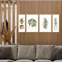 Ver imagem 2 de Kit 4 Quadros para Decoração Folhagem Plantas Cozinha Sala