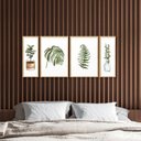 Ver imagem 3 de Kit 4 Quadros para Decoração Folhagem Plantas Cozinha Sala