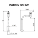 Ver imagem 4 de Torneira Misturador Monocomando de Mesa Docol Lóggica Bica Movel 578106