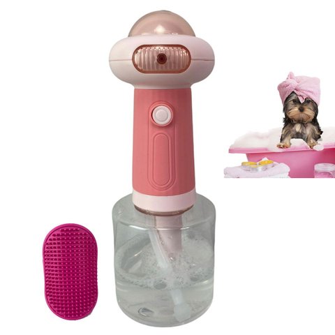 Maquina de Espuma Banho Sabao Pet Cao Cachorro Gato Dispenser Shampoo Automatico Usb Bateria Recarre