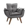 Kit 2 Poltronas Decorativa Opala Suede Cinza - 2