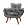 Kit 2 Poltronas Decorativa Opala Suede Cinza - 3