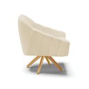 Ver imagem 5 de Kit 02 Poltronas Giratória Giovana Linho Bege A19 Base de Madeira MA30 - D'Rossi