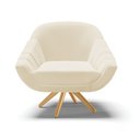 Ver imagem 4 de Kit 02 Poltronas Giratória Giovana Linho Bege A19 Base de Madeira MA30 - D'Rossi